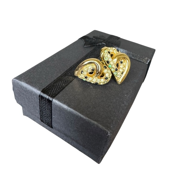 Dior Vintage Gold Heart / Wing Clip On Earings - Picture 3 of 4